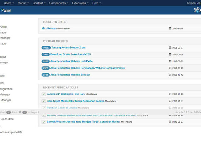 Isis, Admin Template Joomla 3.2 Dengan Gaya Baru