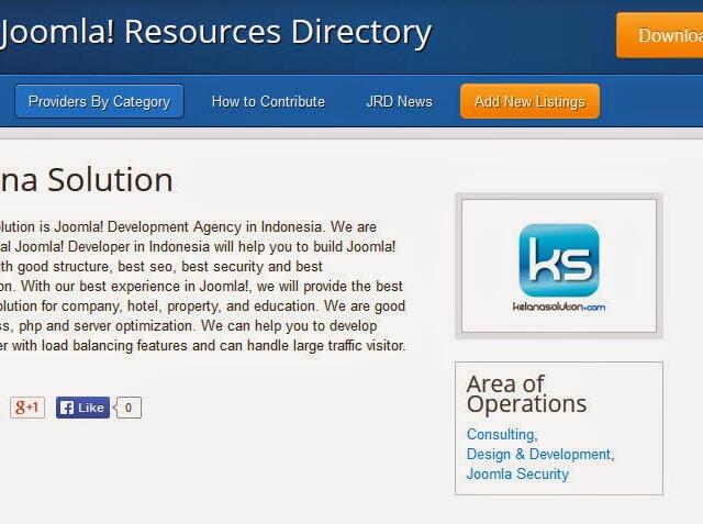 Website KelanaSolution.Com Disetujui oleh Tim Joomla Resources Directory