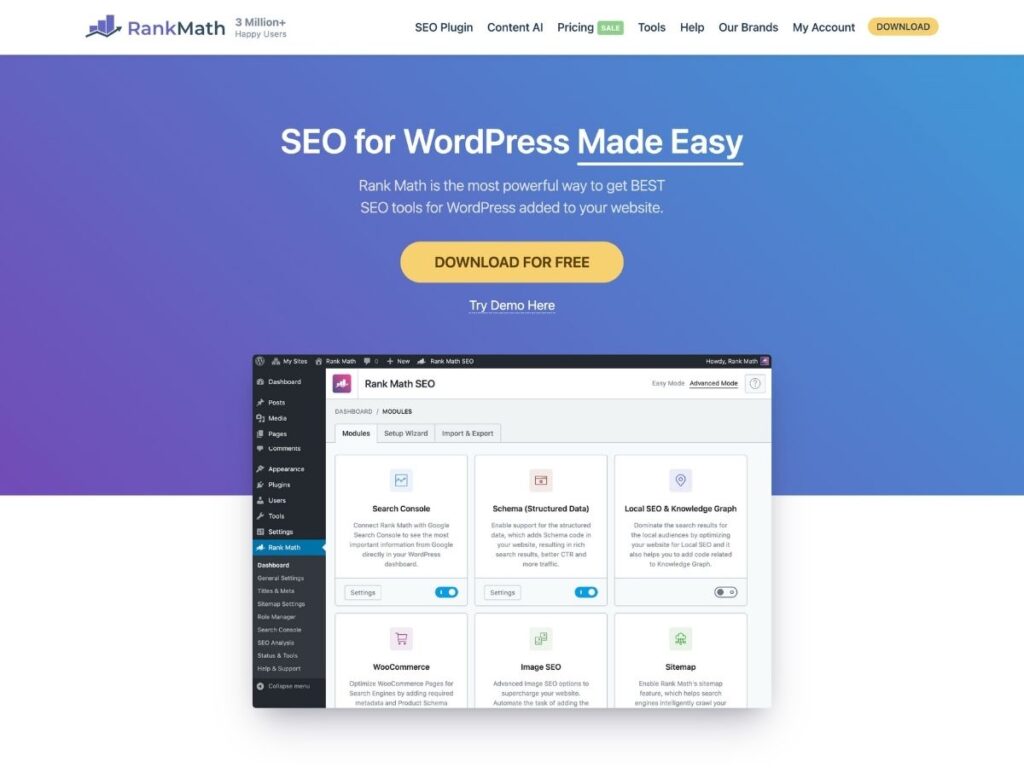RankMath Plugin SEO WordPress