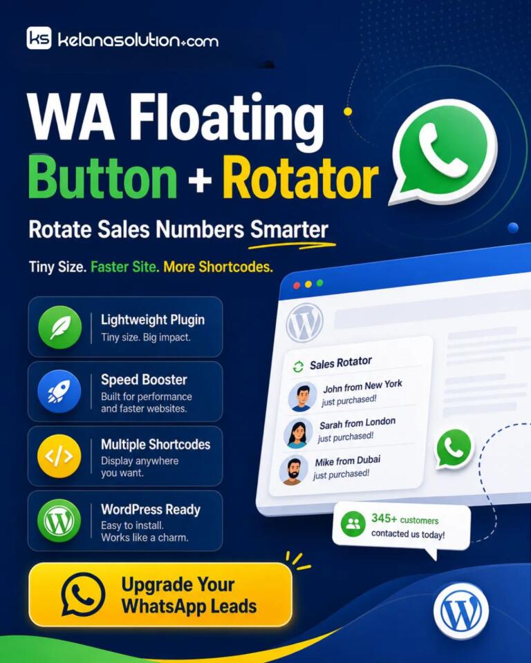 Plugin WordPress WhatsApp Floating Button Rotator