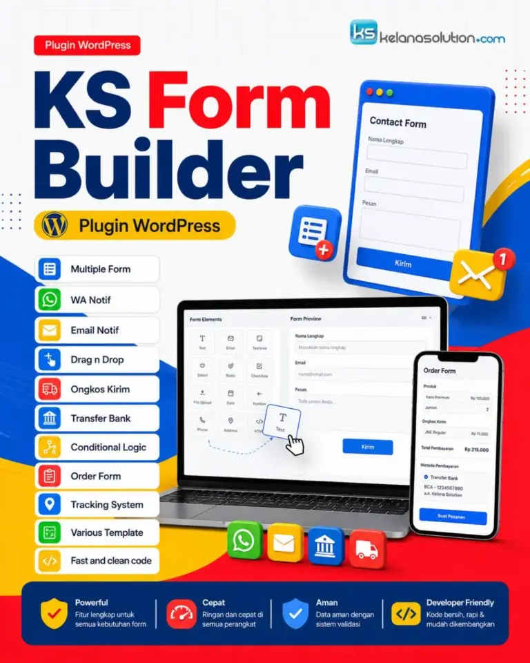 KS Form Builder: Plugin WordPress Form Builder dengan WA & Email Notifikasi Otomatis