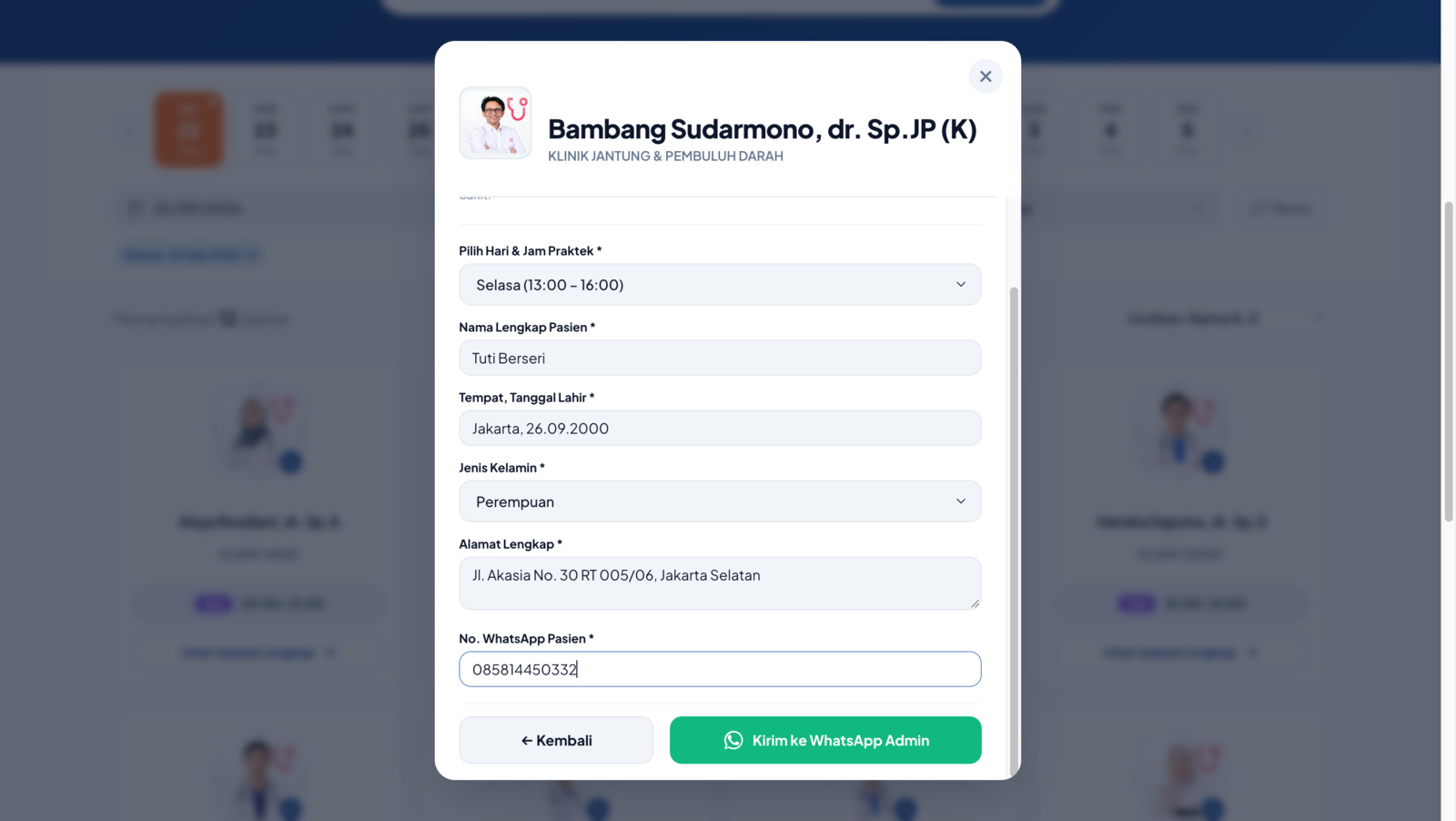 Jadwal Dokter PRO Reservasi WA