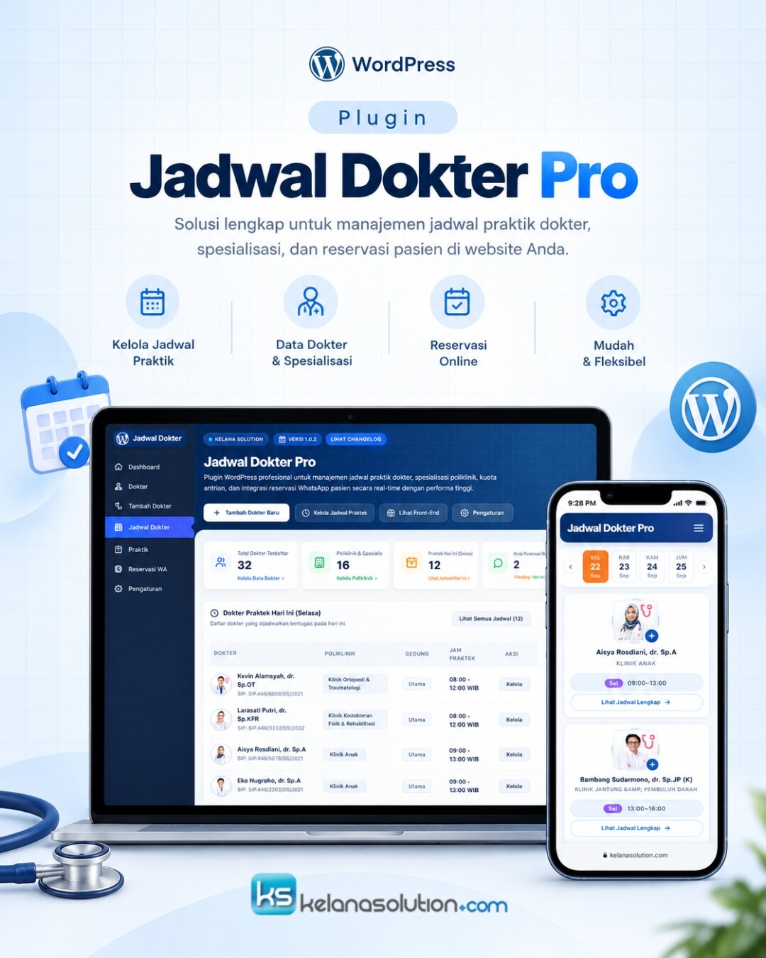 Plugin Jadwal Dokter PRO WordPress Terbaik untuk Rumah Sakit & Klinik
