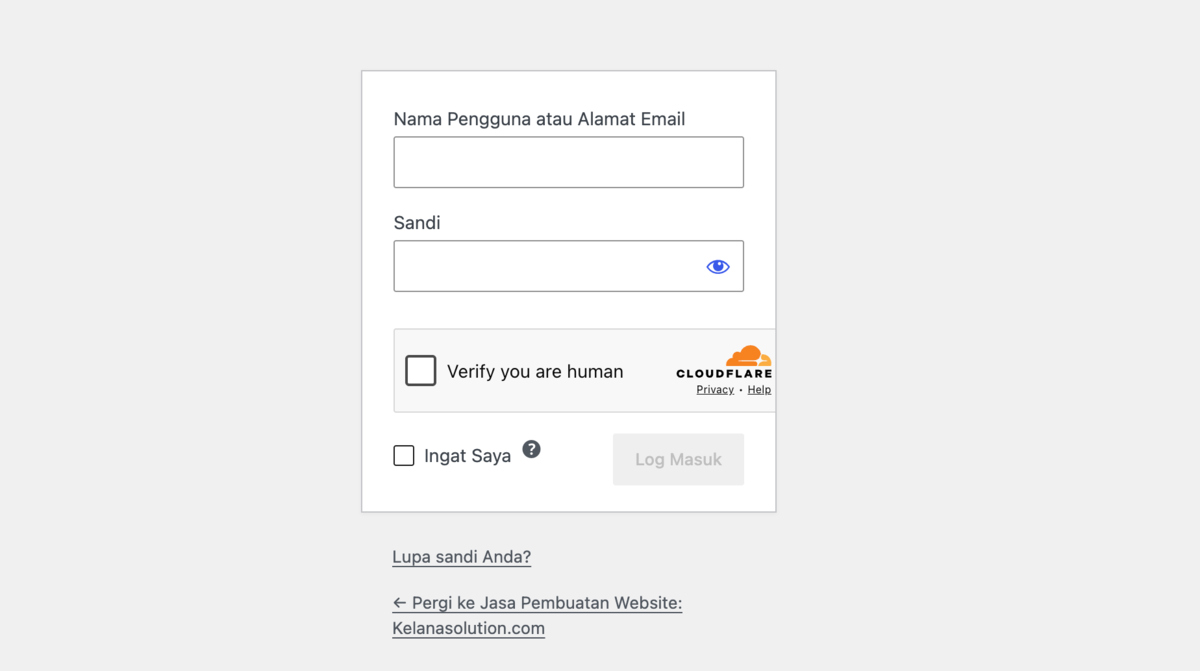 WP Cloudflare turnstile login admin