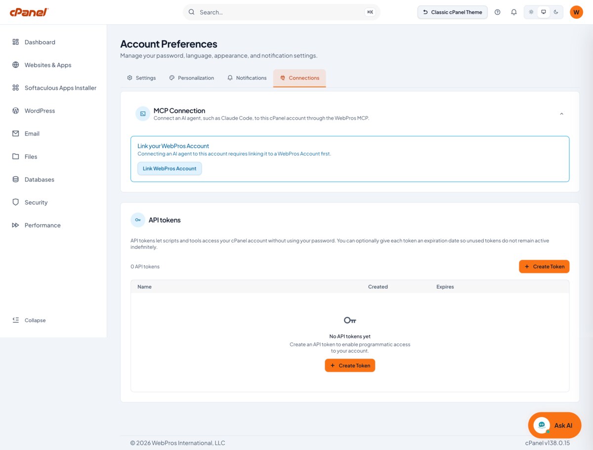 cPanel Meridian MCP