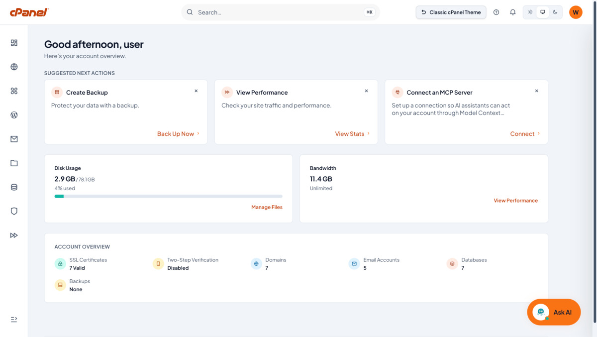 Tema cPanel Baru Meridian